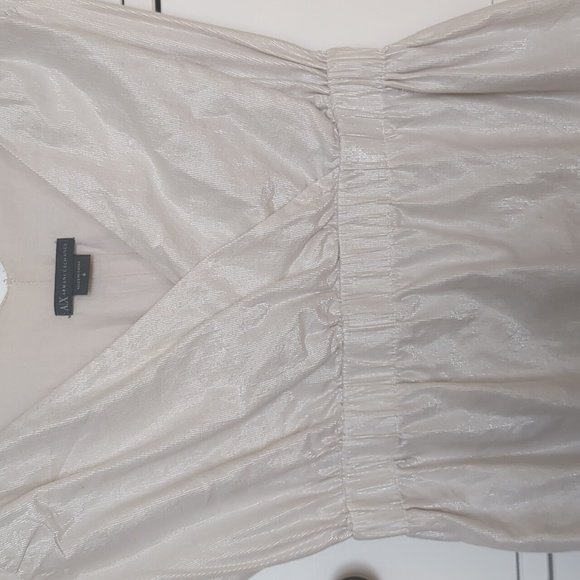 Sz 4 Armani Exchange Gold Metallic Mini Dress - Picture 4 of 7